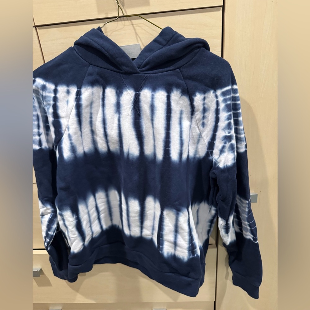 Madewell navy and White Tie-Dye Hoodie / women’s sweatshirt / juniors sweatshirt